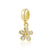 Gold plated Daisy Flower, Butterfly, Bee Dangle Charm Bead fit European Original Bracelet Women DIY Jewelry Accessories