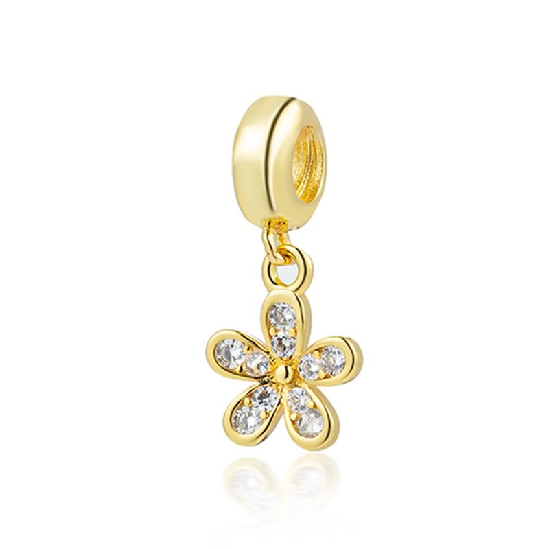 Gold plated Daisy Flower, Butterfly, Bee Dangle Charm Bead fit European Original Bracelet Women DIY Jewelry Accessories