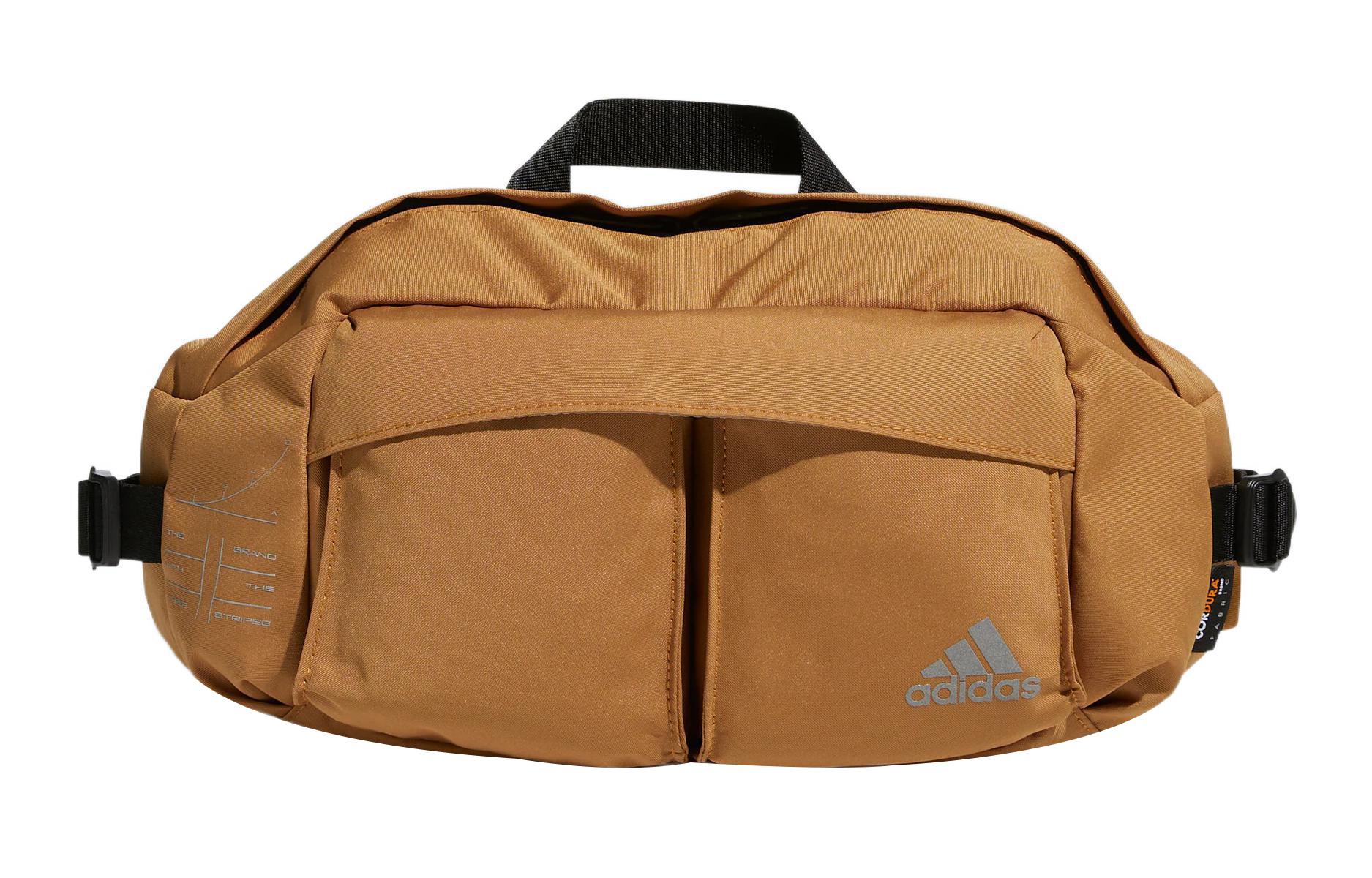 Полиэстеровая сумка-пояс Adidas Regular Унисекс Имбирно-желтый и Пшенично-коричневый HP1501