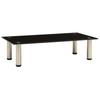 TV Stand 60 X 35 X 17 Cm Black Tempered Glass