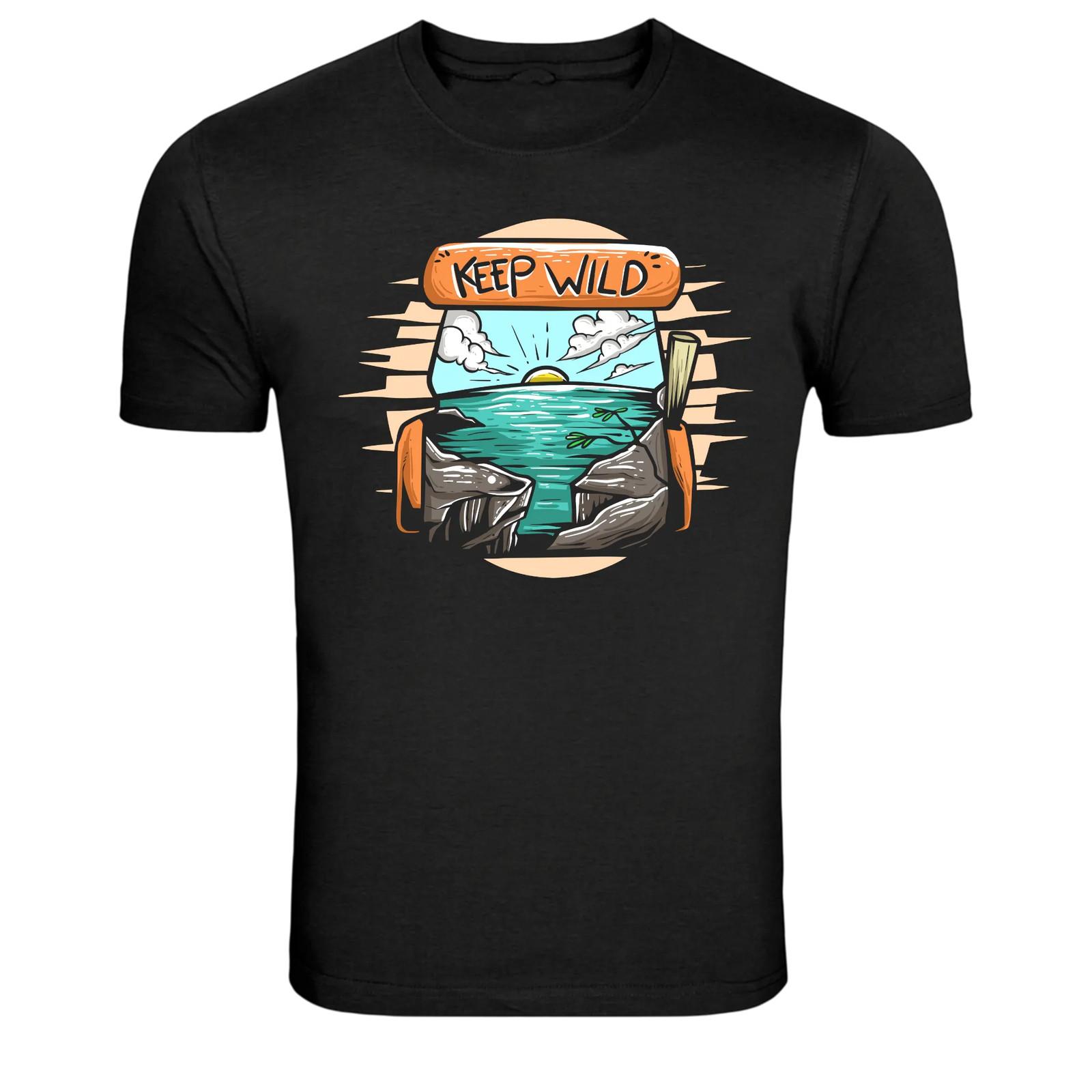 Keep Wild Adventure Backpack Nature Graphic T-Shirt L
