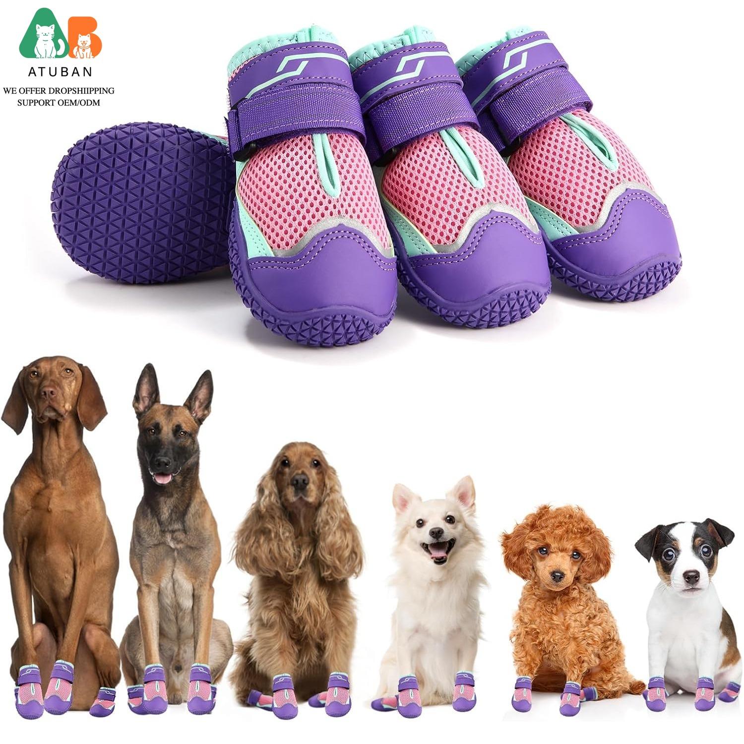 

ATUBAN Dog Shoes for Hot Pavement Anti-Slip Dog Boots & Paw Protectors for Dogs Breathable Dog Booties for Summer Hiking Outside 0