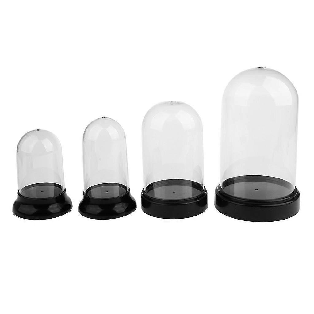3x Clear Cover Round Base Display Stand Box for Diecast Toy Model Action Figure