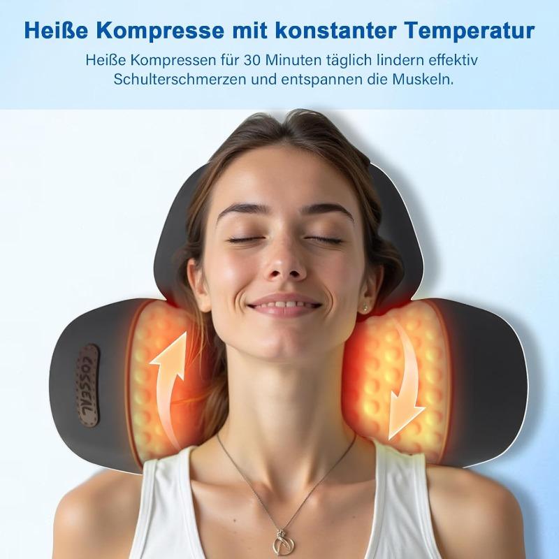 Electric Neck Massager with Heat, 3-in-1 Relaxation Pillow for Neck, Neck Traction, Shoulder Corrector for Pain Relief, Deep Tissue