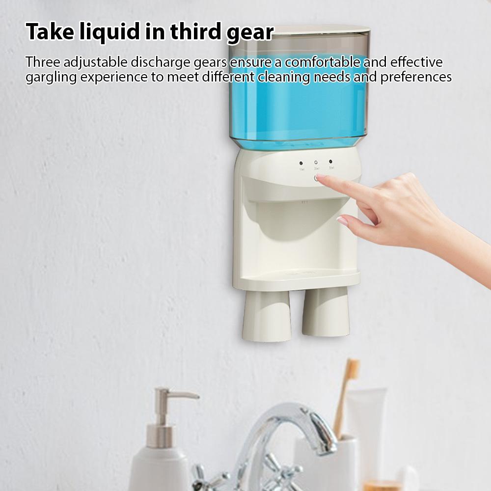 Automatic Mouthwash Dispenser Touchless Sensor Wall Mounted Mouthwash Dispenser with 2 Magnetic Cups 3 Dispensing S Waterproof Refilla