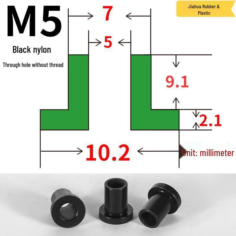 T-förmige Nylon-Dichtungsscheibe M3-M35 Gewinde Isolierabstandshalter