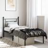 Vidaxl Metal Bed Frame with Headboard, Black, 80X200 Cm