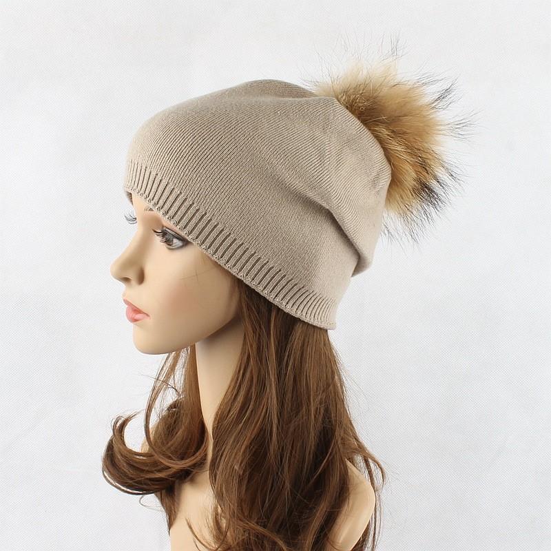 

Knitted Hat For Women Warm Fleece Beanie With No Brim For Outdoor Winter Casual хаки