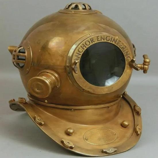 Mark V Divers Helmet Replica Solid Brass Iron, Nautical Decor