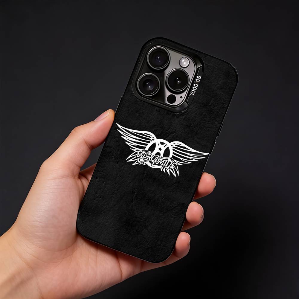 Чехол для телефона Band A-Aerosmith для iPhone 17, 16, 15, 14, 13, 12 Pro Max Черный Конфетный Матовый Ударопрочный Чехол