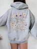 2025 Trendy Floral Print Casual Loose Pullover Plus Size Hoodie Sweater