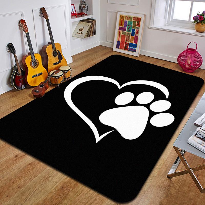 D-Dogs Paws Printed Carpet Fashion Yoga Mat Non-Slip Carpet Bedroom Decoration Outdoor Carpet Bedroom Birthday Gift