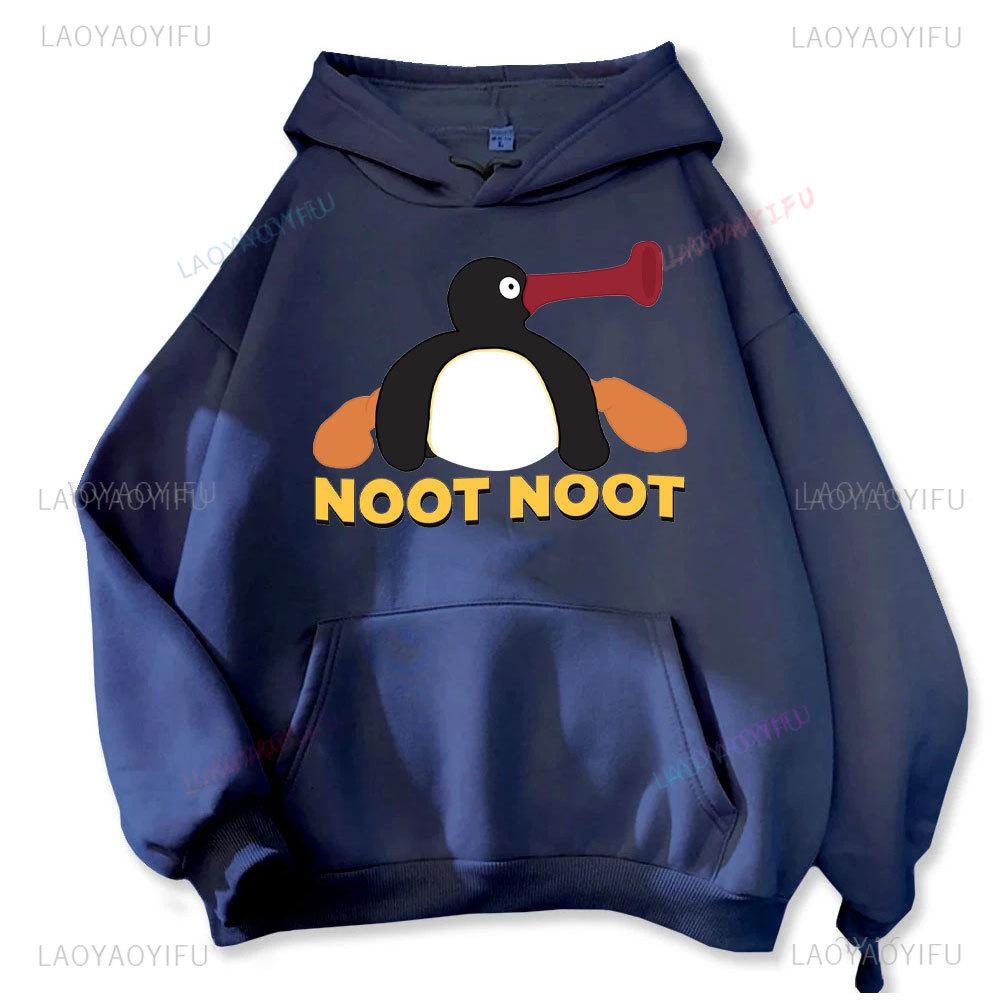Music-listening Penguin Emotion Autumn Winter Hoodies Men Fashion Long Sleeve Sweatshirts Women Streetwear Pullovers Sudaderas