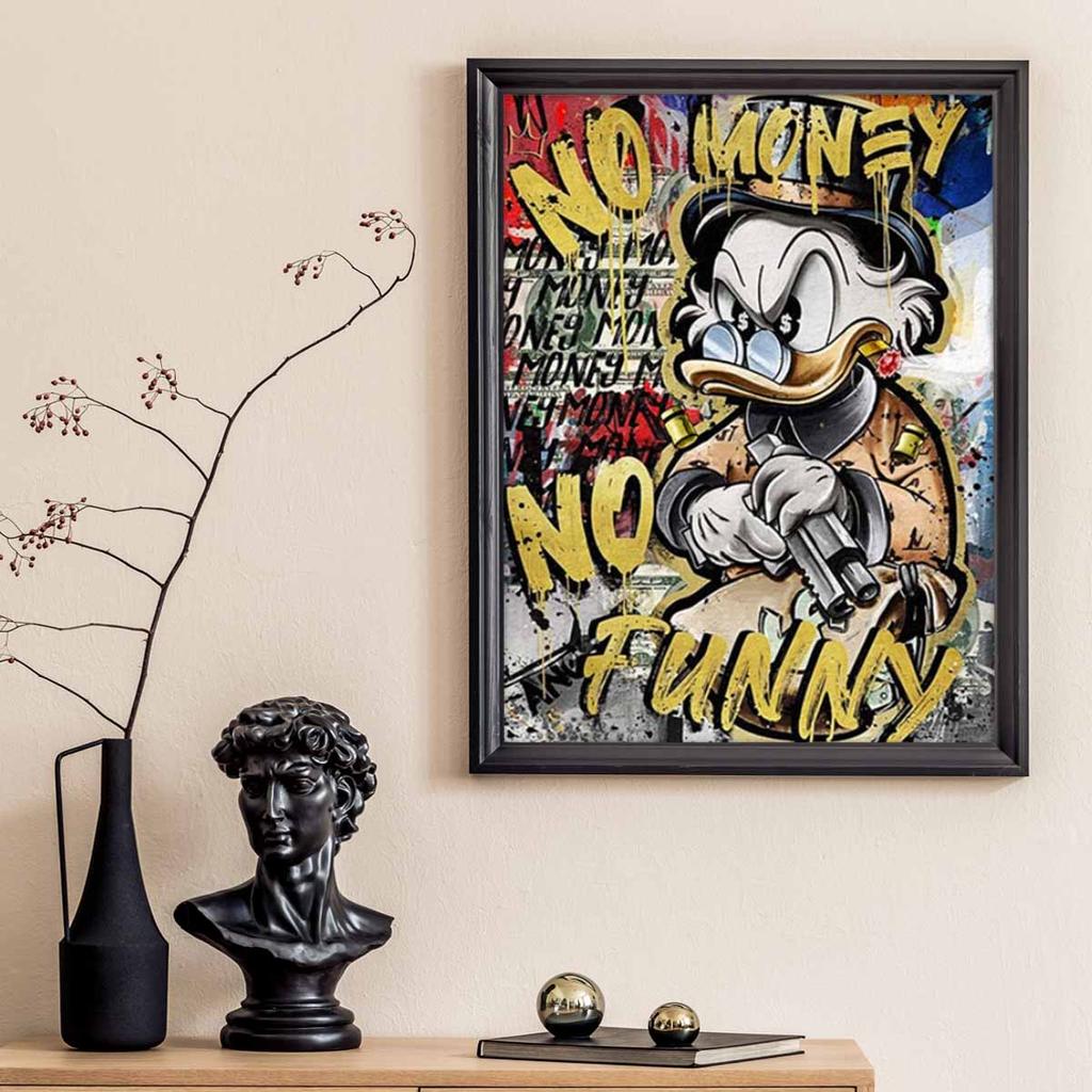 5D DIY Diamond Art Painting Kits for Adults, Violent Donald Duck Full Round Crystal Diamond Kits for Beginner for Home Wall Decorate