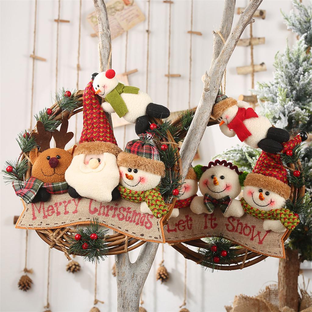 

Christmas Decoration Rattan Circle Pendant Rattan Wreath Decorative Pendant