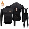 Mens Fleece Thermal Cycling Jacket Pants Set Winter Warm Outdoor Sports Wear Biking Skiing Snow Activities