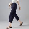 Demana Women's Elastic Waist Cropped Casual Pants