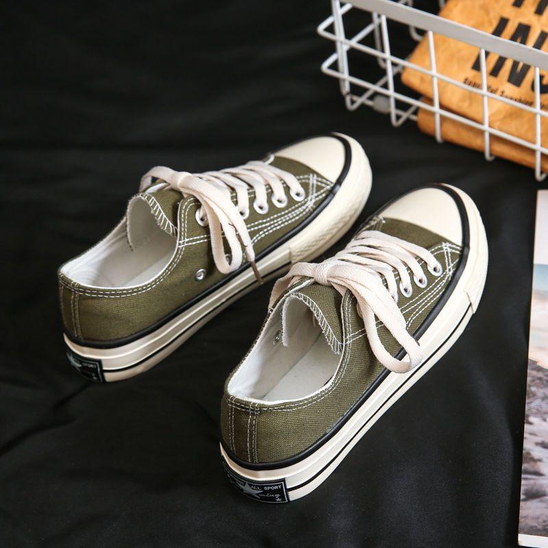 Canvas Shoes Women's Spring New Versatile Ulzzng Student Casual Girls Cloth Shoes Little White Board Shoes
