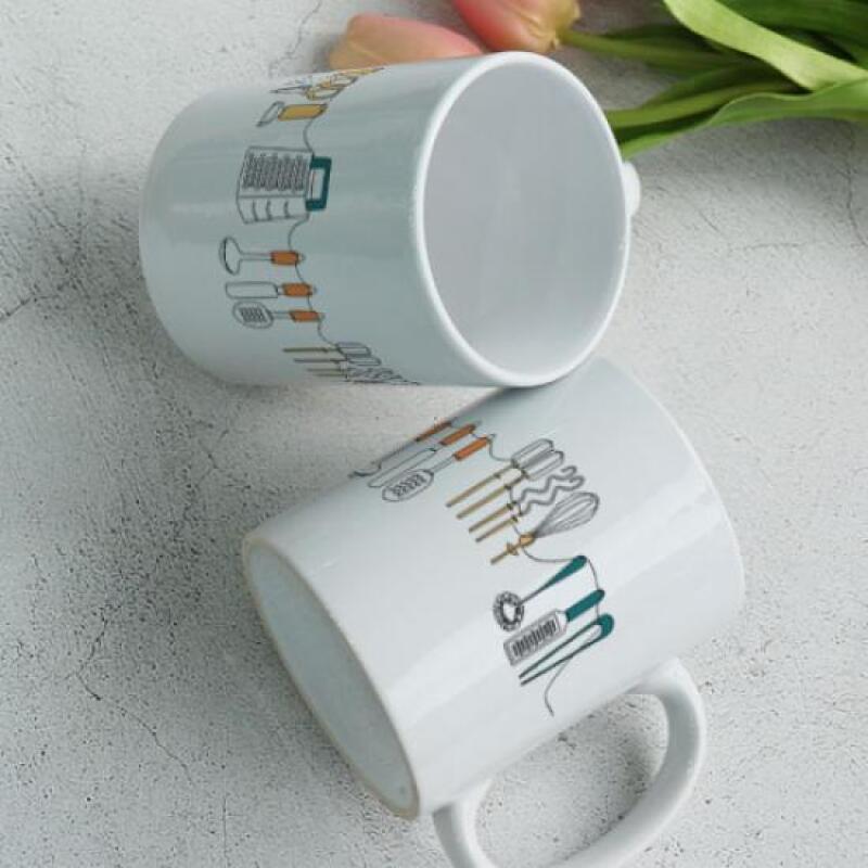 gb728-Design Mug 2p-Cooking Utensil Illustration