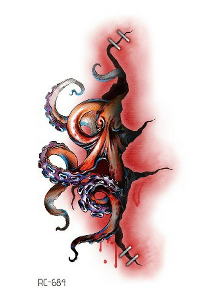 Waterproof Halloween Temporary Tattoos: Bloody Wound Scar Horror Stickers