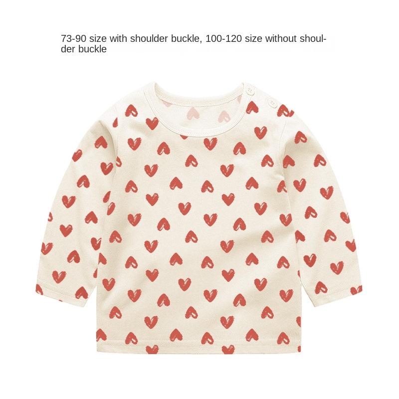 Baby Girl Autumn Long-sleeved T-shirt Baby Cotton Bottoming Shirt Girls Spring and Autumn Tops Small Children Fashionable Autumn Clothes