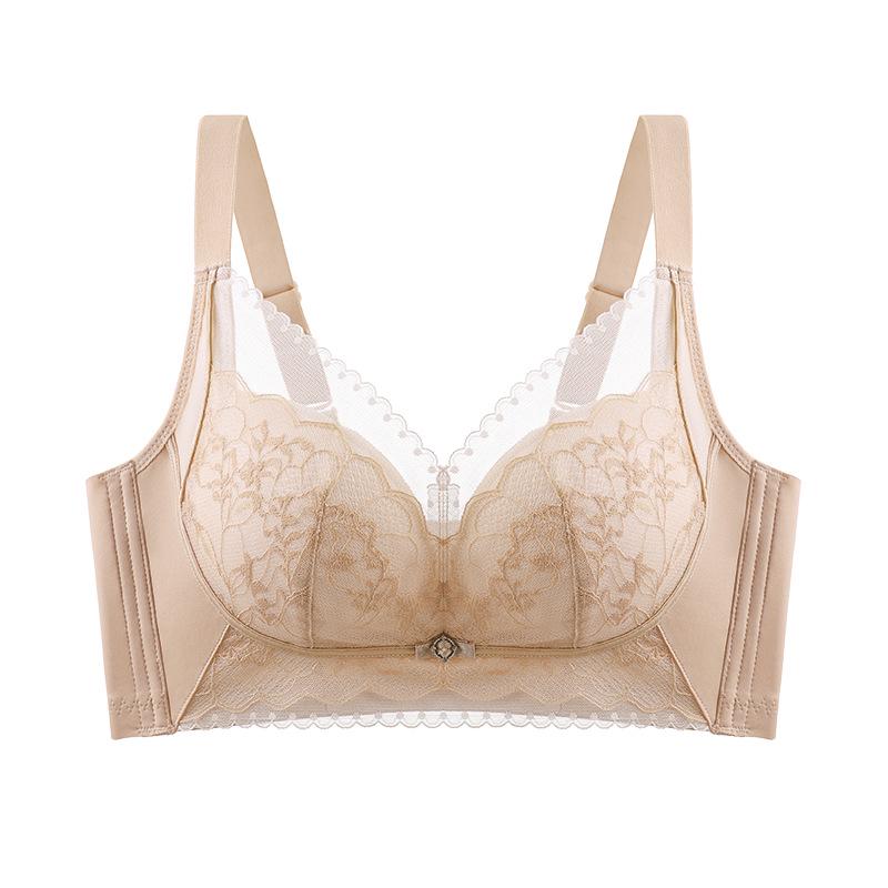 Lace Push-Up Wire-Free Bra for Small Busts - Adjustable, Skin-Friendly, Anti-Sagging Support