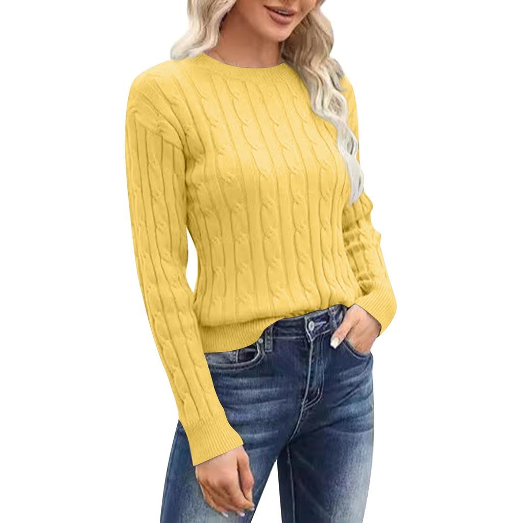 Women's Fashion Crew-neck Long-sleeved Casual Loose Pullover Sweater