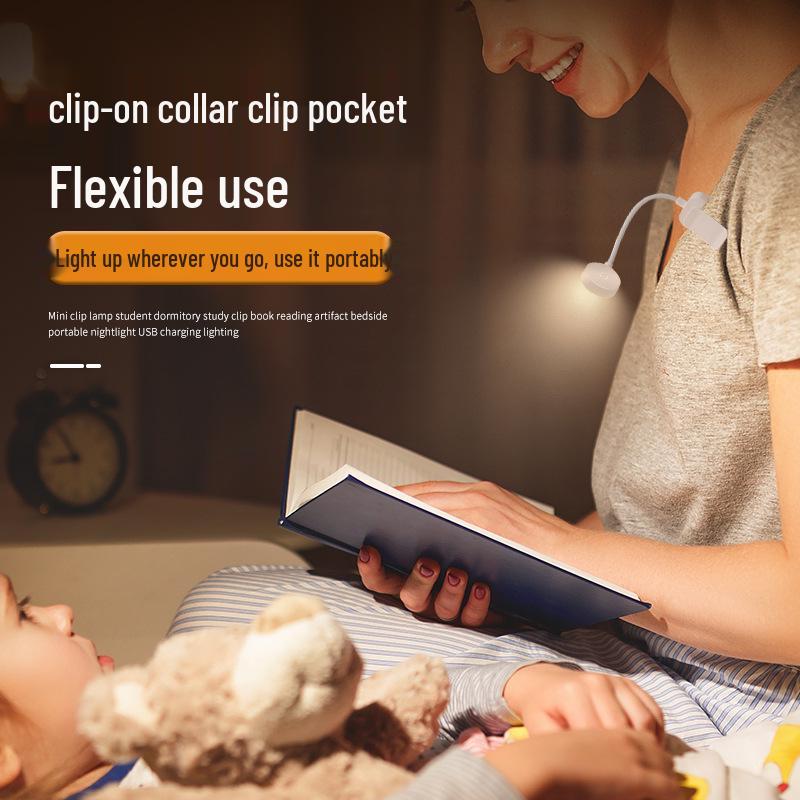 LED Desk Lamp & Bed Quilt Clips - Eye Care Night Light for Dorms
