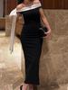 European-American Elegant One-Shoulder Ribbon Sleeveless Slim Fit Dress for Spring & Summer
