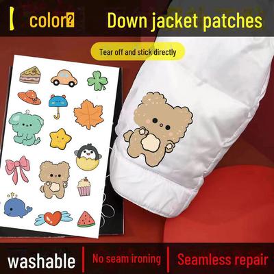 Cartoon Waterproof Self-Adhesive Patch Stickers: Colorful, No-Sew, Iron-Free Seamless Repair for Jackets.