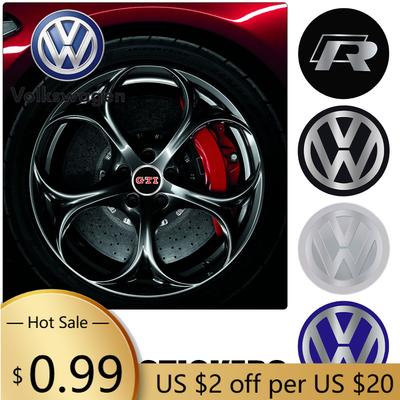 Voor VOLKSWAGEN VW 4 Stuks/Set Auto Styling Aluminium Metaal Wielnaafkappen Badge Sticker Voor Volkswagen VW Golf Polo Passat Tou