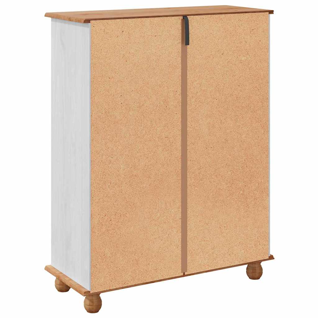 ASKIM Shoe Cabinet White 85 X 35 X 108 Cm Solid Pine Wood