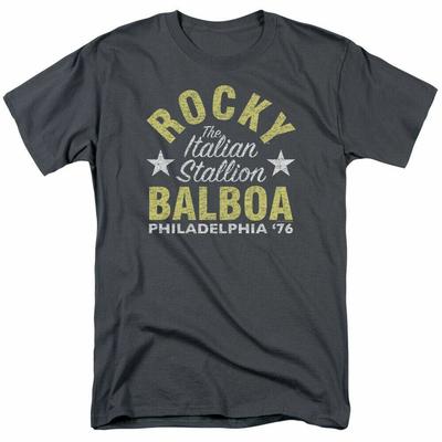 26 Rocky Rocky Philly T-Shirt Homme Licence Film de Boxe Balboa Creed Charbon Unisexe T-Shirt