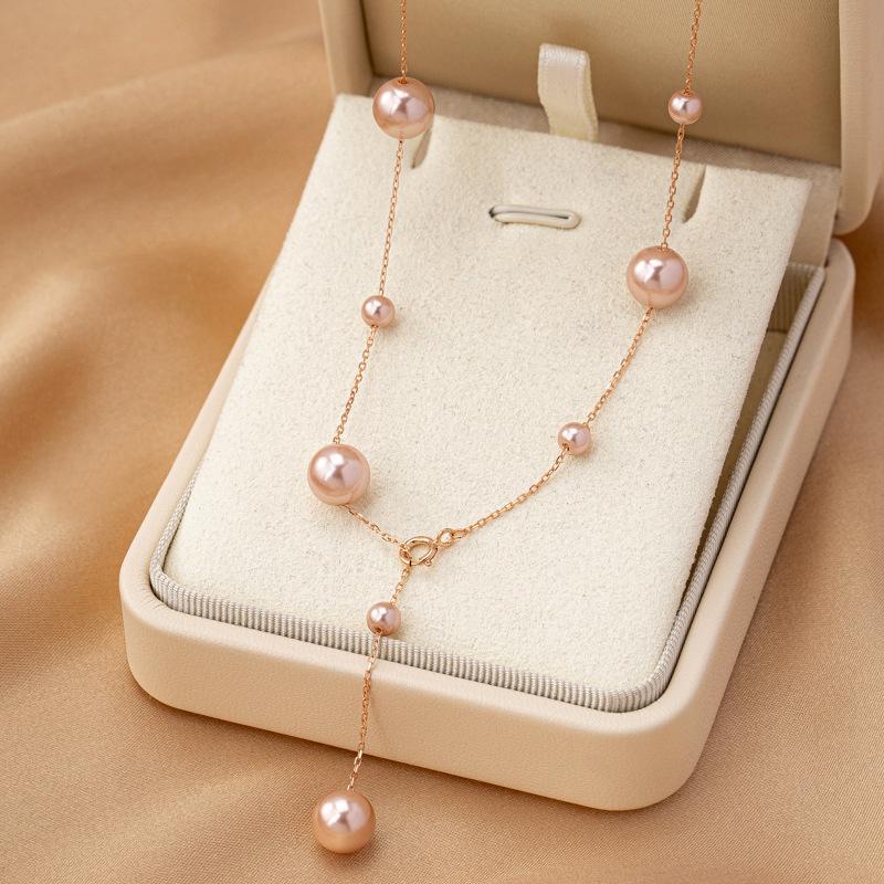 911 Silver Gypsy Pearl Necklace Accessories Women's Summer Premium Sweater Chain Light Luxury Neck Chain Collarbone Chain