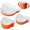 Tak KIDS DISH Gift Box Bear Orange / Tak Kids Dish Dishwasher Safe Children's Dish Set 4 Pieces Made In Japan Unbreakable Microwave (Orange)