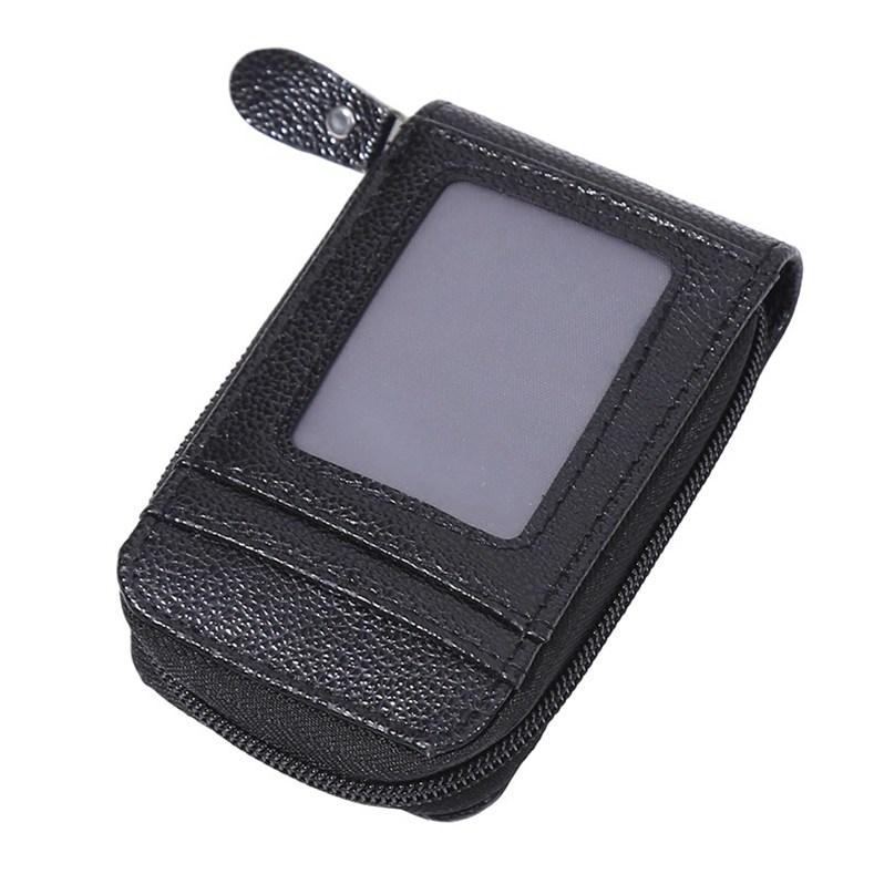 Fashion Multi-card Position Zipper Vertical Organ Card Case Leather Change Clutch