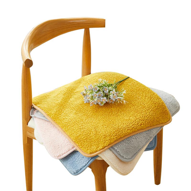 Premium Winter Lamb Fur Seat Cushion Thick Warm Non-Slip Chair Pad for Home Office Dining Universal Use