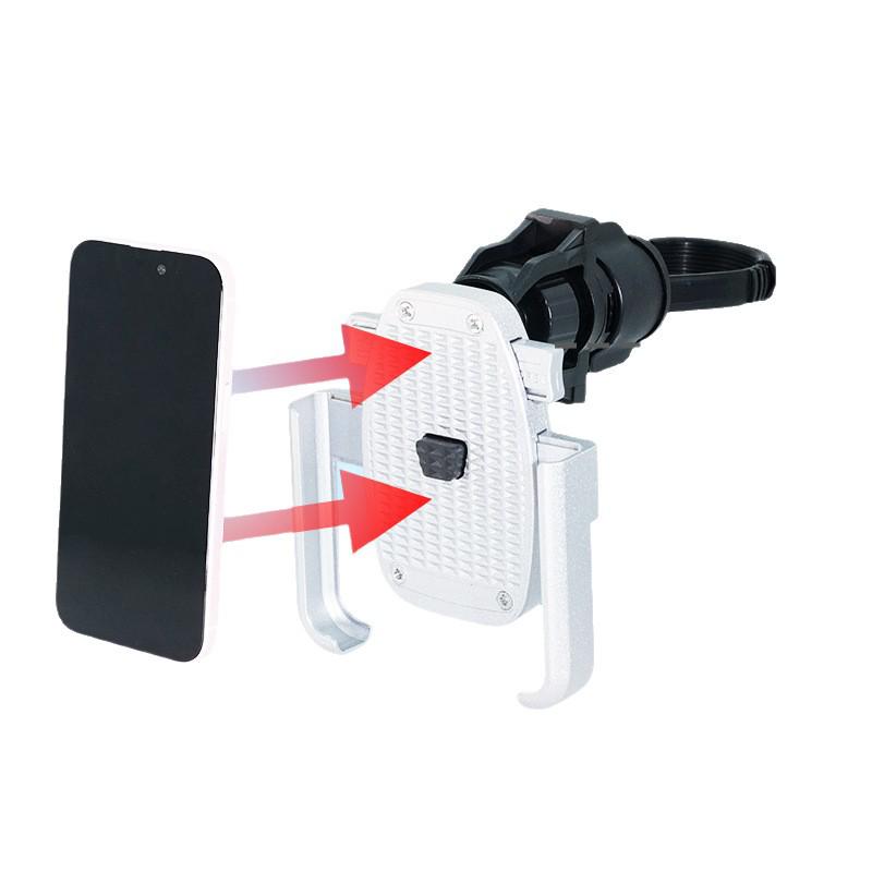 Black Metal One-Button Self-Locking Mobile Holder for Trucks, Forklifts, and Excavators