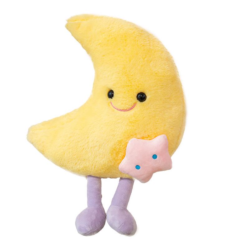 Moon & Star Plush Cushion Pillow for Bedroom, Bay Window, and Comfort Doll – Perfect Gift for Girls.