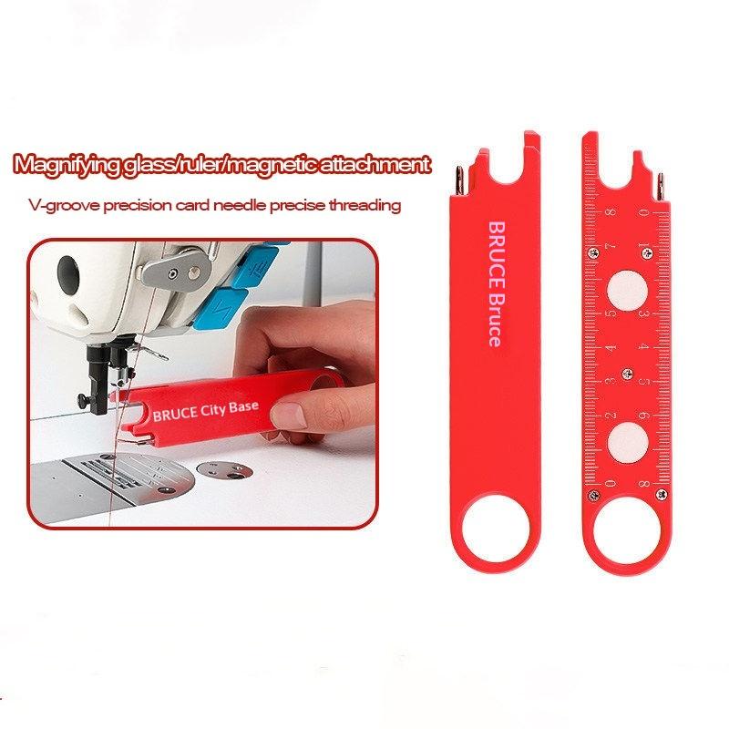 

Anti-Prick Needle Threader Magnetic Sewing Tool With Ruler & Storage Multi-Function Accessory One-Second Threading Scale Feature onesize