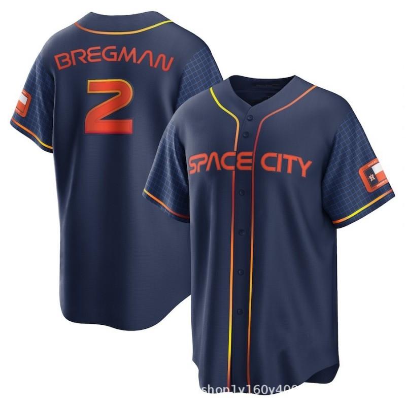 Houston Astros Baseball Jersey Bregman 2 Altuve 27 Embroidered Sports Shirt Men