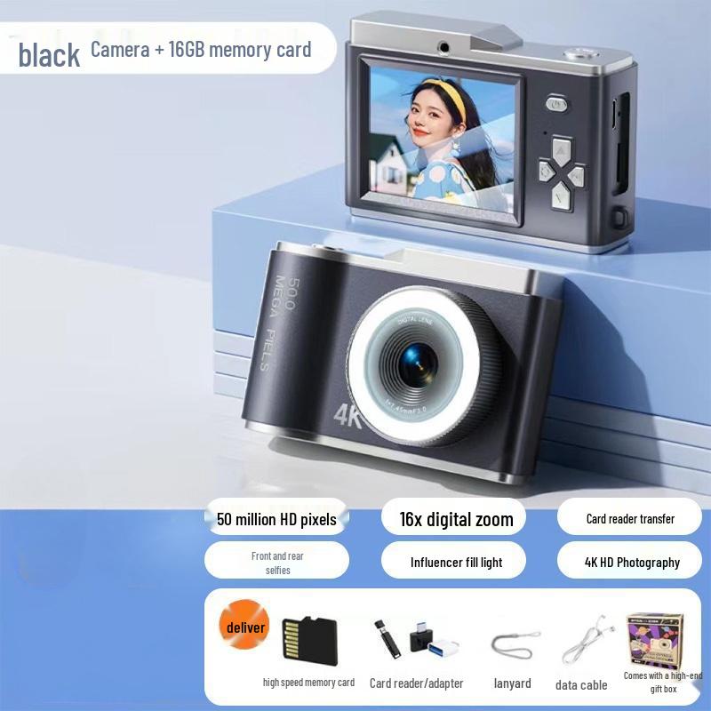 Campus Dual Lens Retro Digital Camera D05 - HD Entry-Level CCD with Front & Back Photography for Internet Content Creators