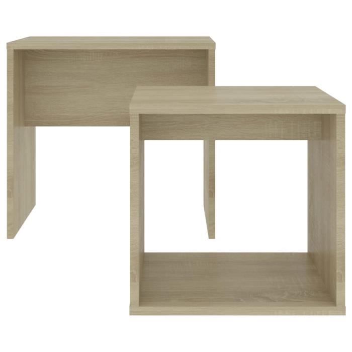 VidaXL Ensemble de table basse Chêne sonoma 48x30x45cm Bois ingénierie 802888