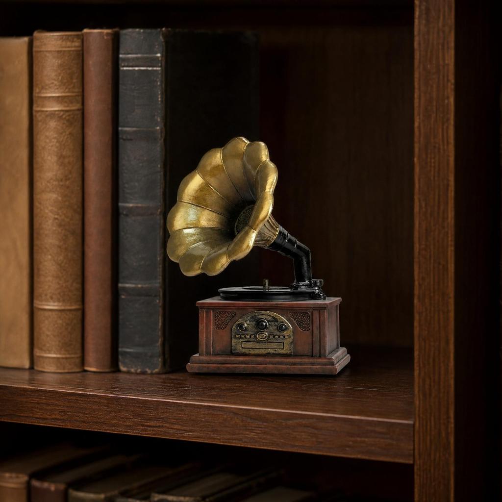 GramophonesStyle Decorative Figurine Desktop Gramophones Ornament Finish Records Player