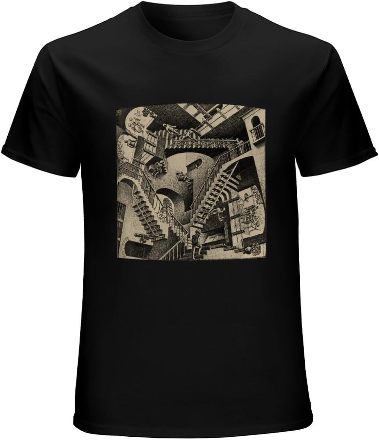 M.C. Escher Relativity Adult Short-Sleeve T-Shirts Black L чёрный