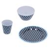12Pcs/Set Dark Blue Dot Dinnerware Household Cup Salad Bowl Plate for Home Restaurant
