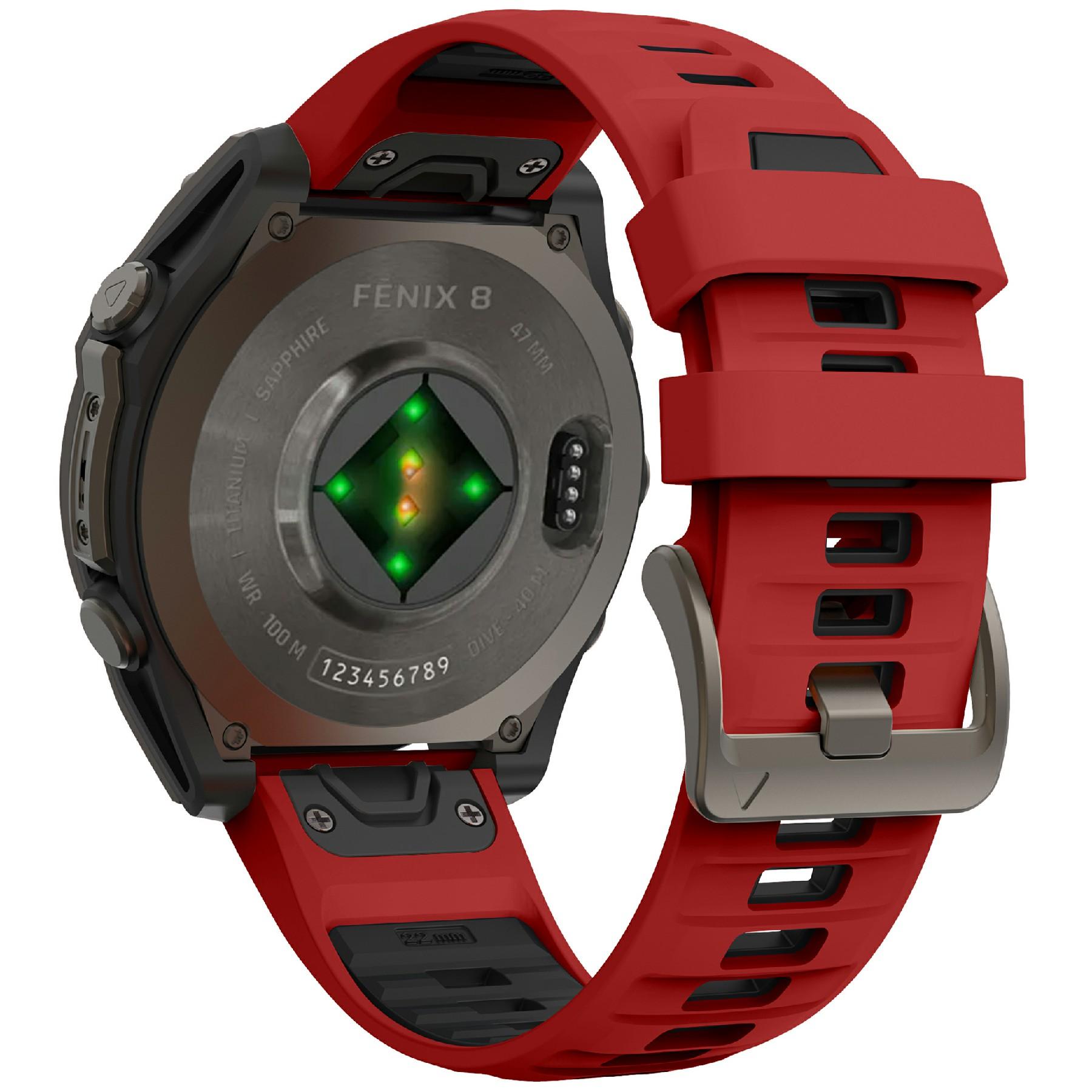 KALEBOL 26mm Dual Color Watch Strap for Garmin Fenix 7X Pro/7X/6X Pro/6X Silicone Wrist Band H