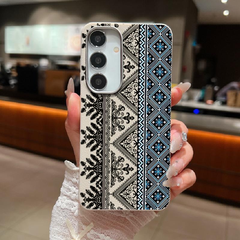 

Complex Pattern TPU Leather Texture Case For Samsung S25 S24 FE S23 Ultra S22 A56 A36 A16 A15 A55 Shockproof Soft Matte Phone Cover Samsung A52 / A52S бежевый