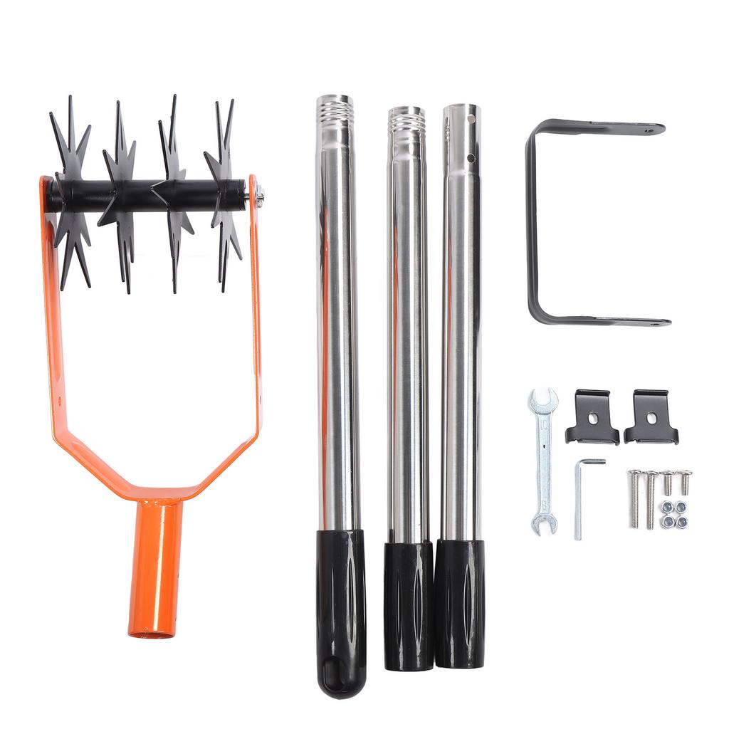 Garden Cultivator Tool Stainless Steel Lawn Reseeding Garden Tool Adjustable Handle Garden Soil