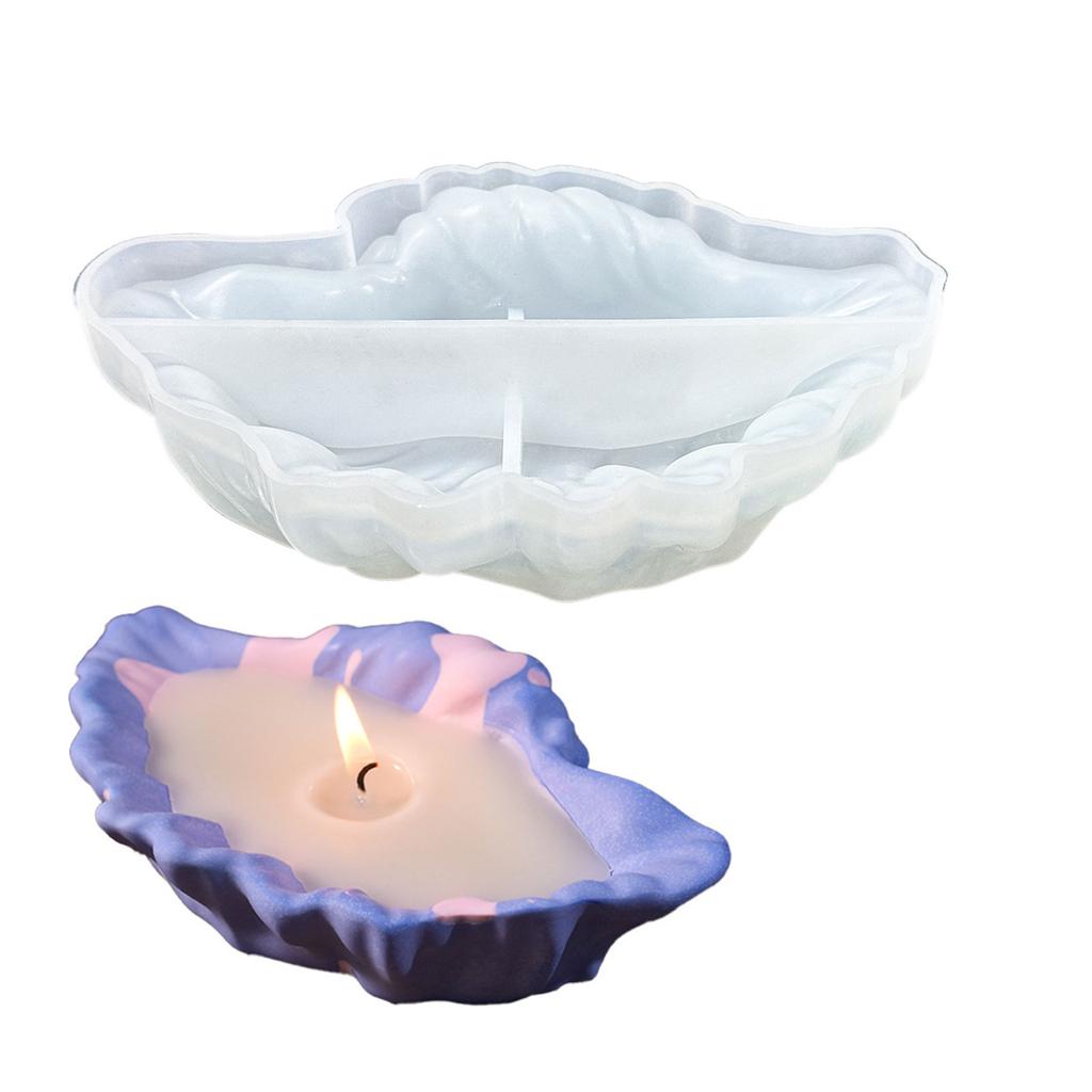 Creative Silicone Mold for Making Beautiful Shell Wave Plates and Aromatherapy Plaster Candle Holders Decoration